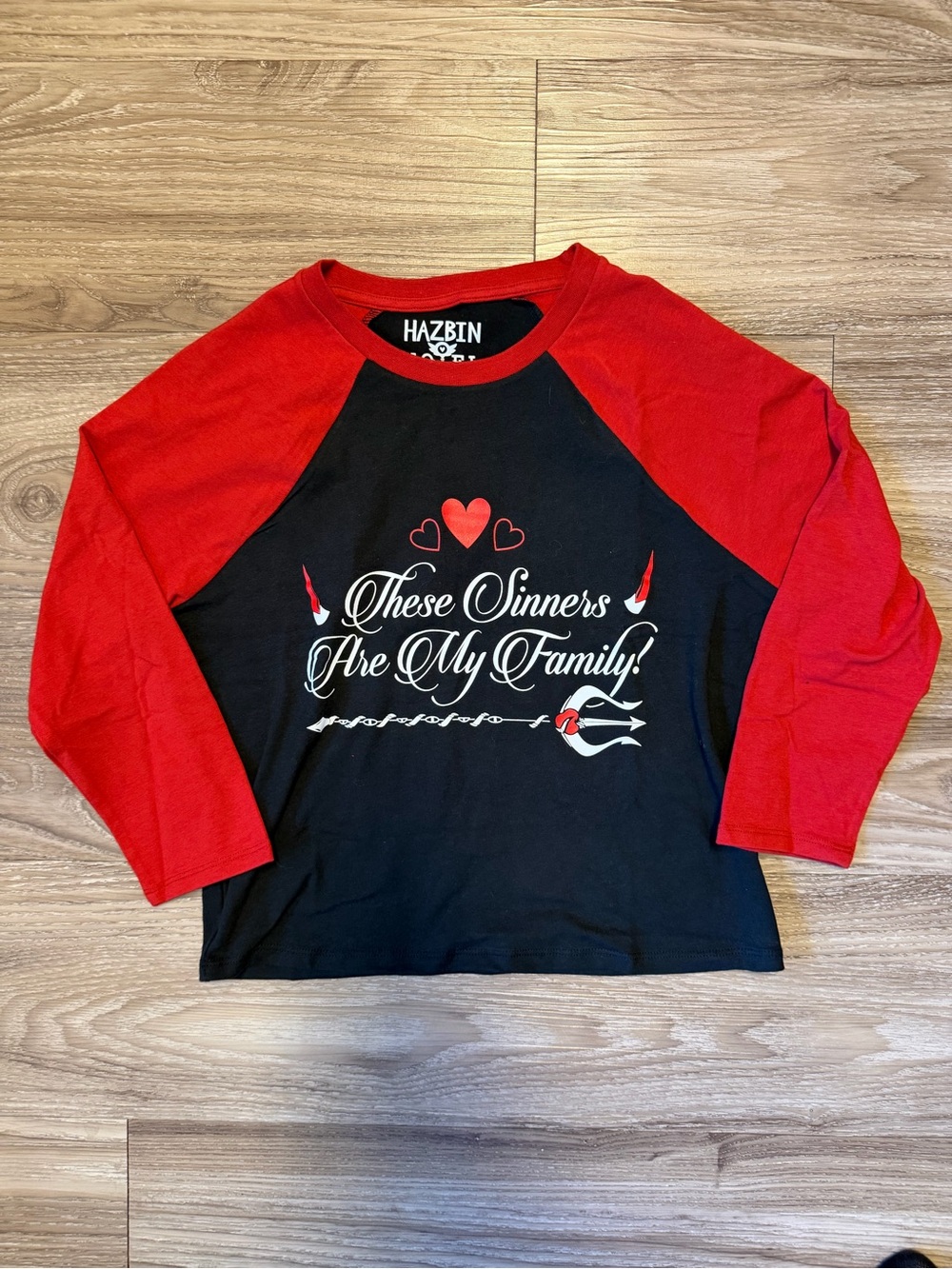 Hazbin Hotel Family Sinners Girls Raglan T-Shirt XS